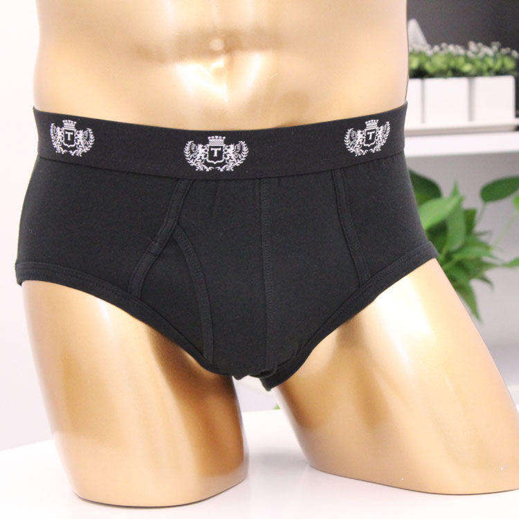 Manufacture Black Shiny Print Underwear Custom Logo Man Boxer Briefs